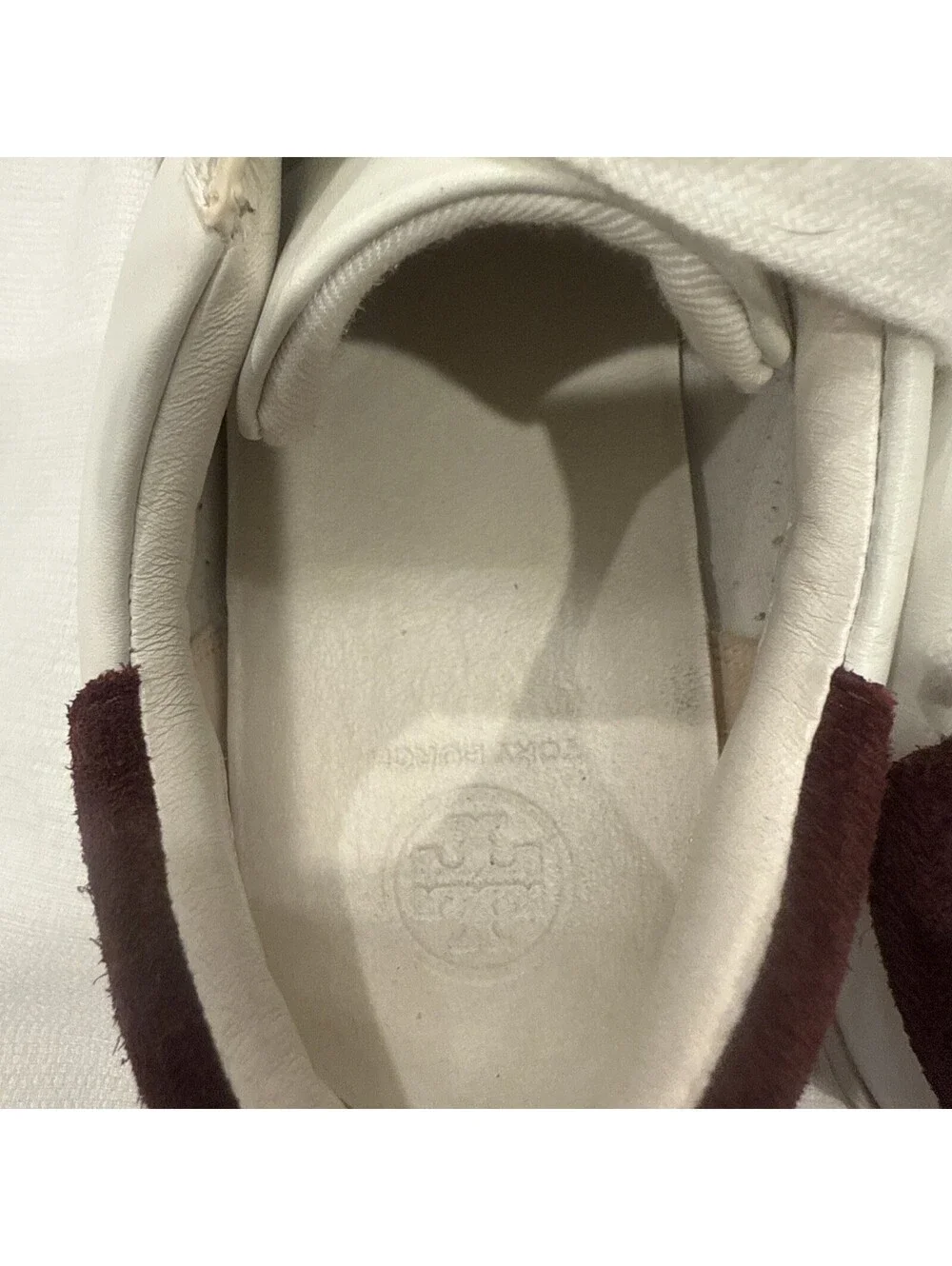 Tory Burch T-Logo Leather Low Top Sneaker Women’s Size 7.5